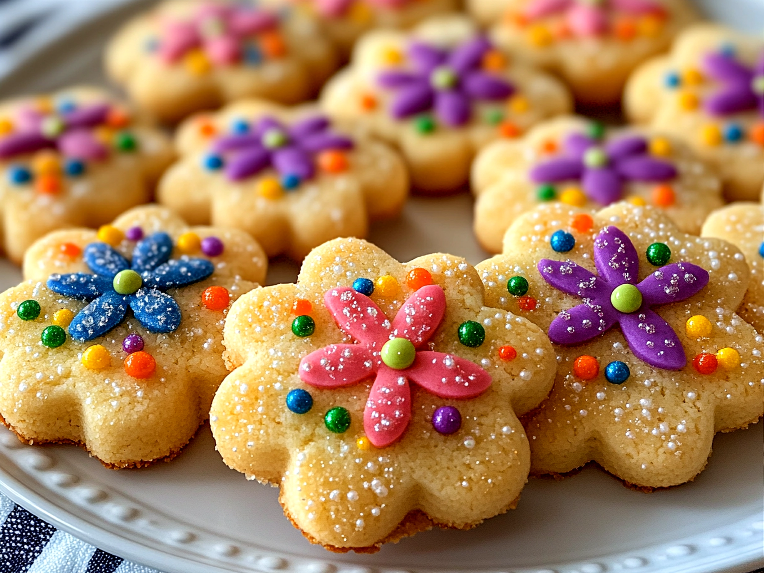 First Day of Spring Flower Sugar Cookies