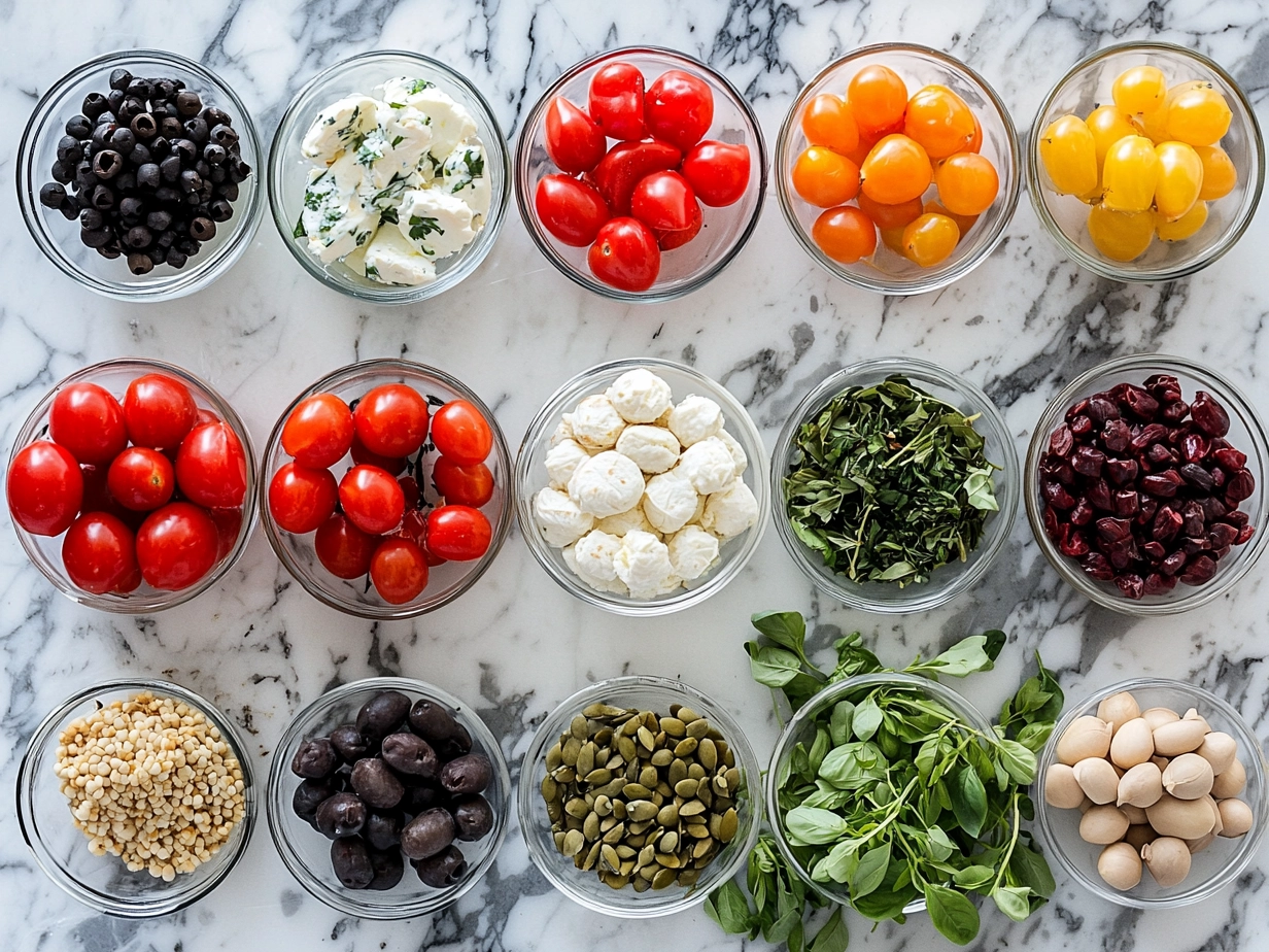 Ingredients laid out for making freezer-friendly breakfast burritos including eggs, cheese, sausages, tortillas, and vegetables