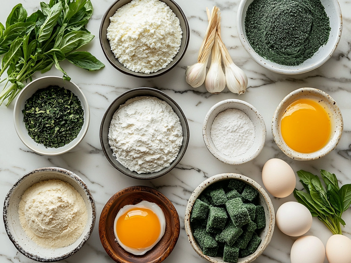 Ingredients for Green Ombre Layer Cake including flour, matcha powder, butter, eggs, and frosting ingredients