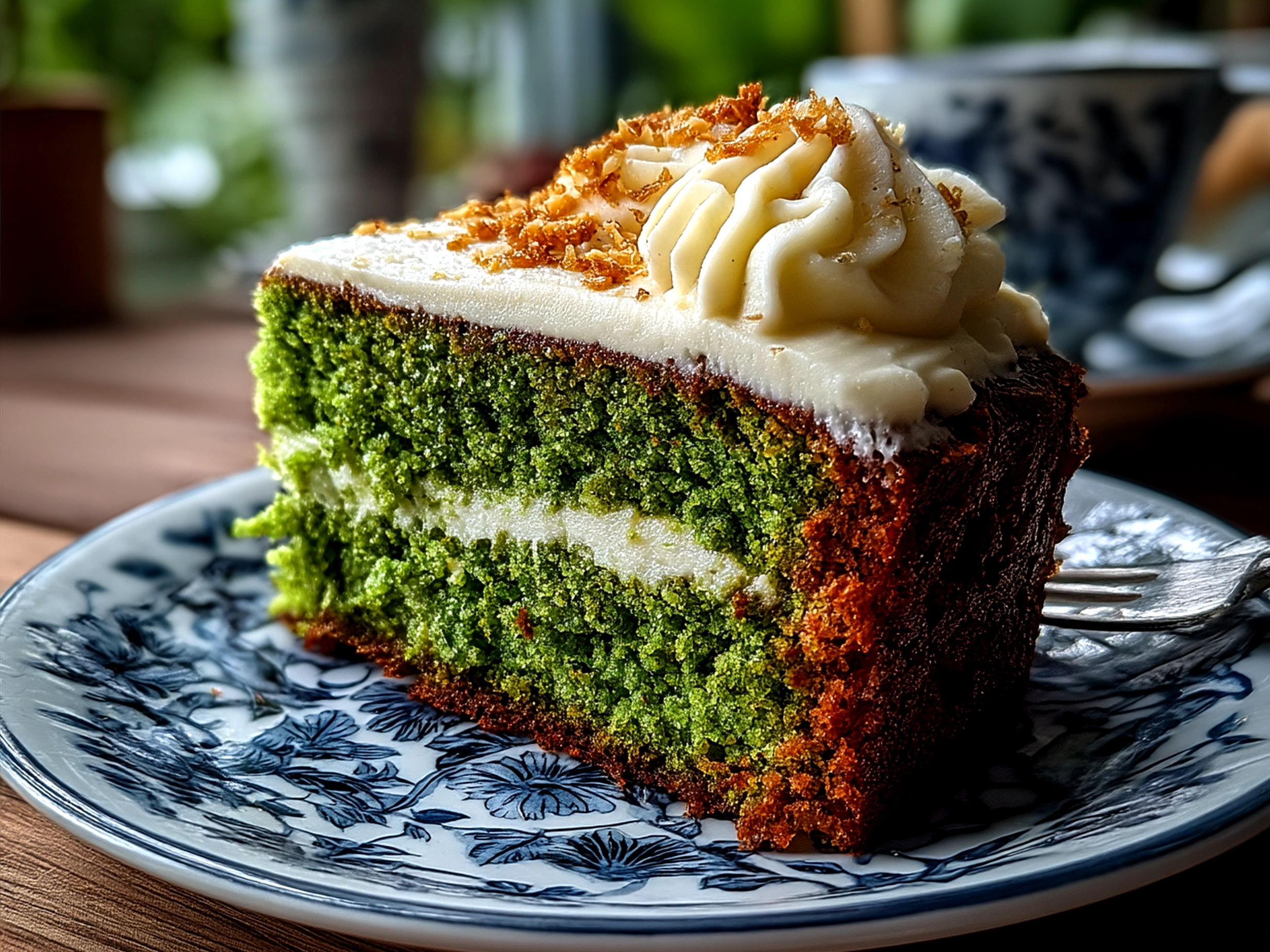 Finished Green Velvet Cake with Cream Cheese Frosting