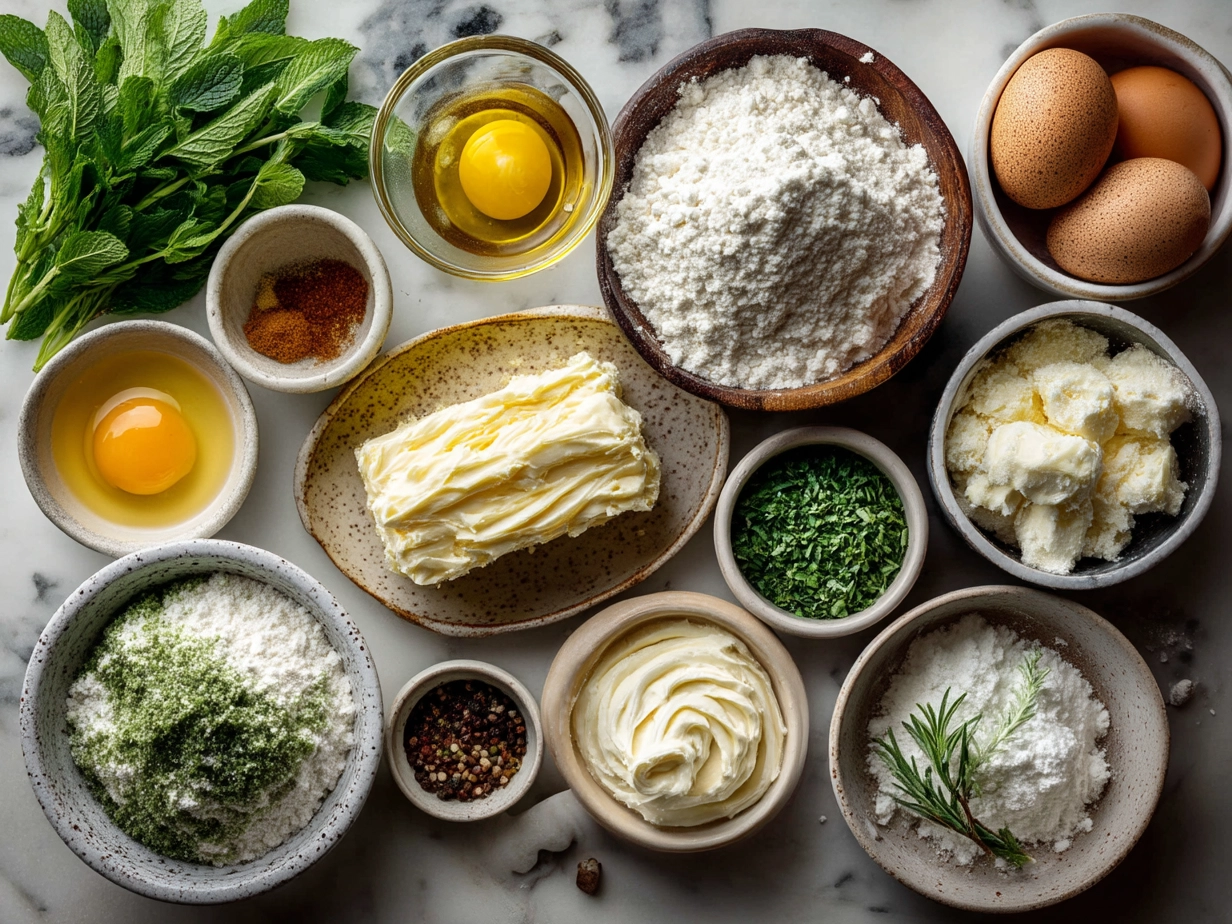 Ingredients for Green Velvet Cake with Cream Cheese Frosting