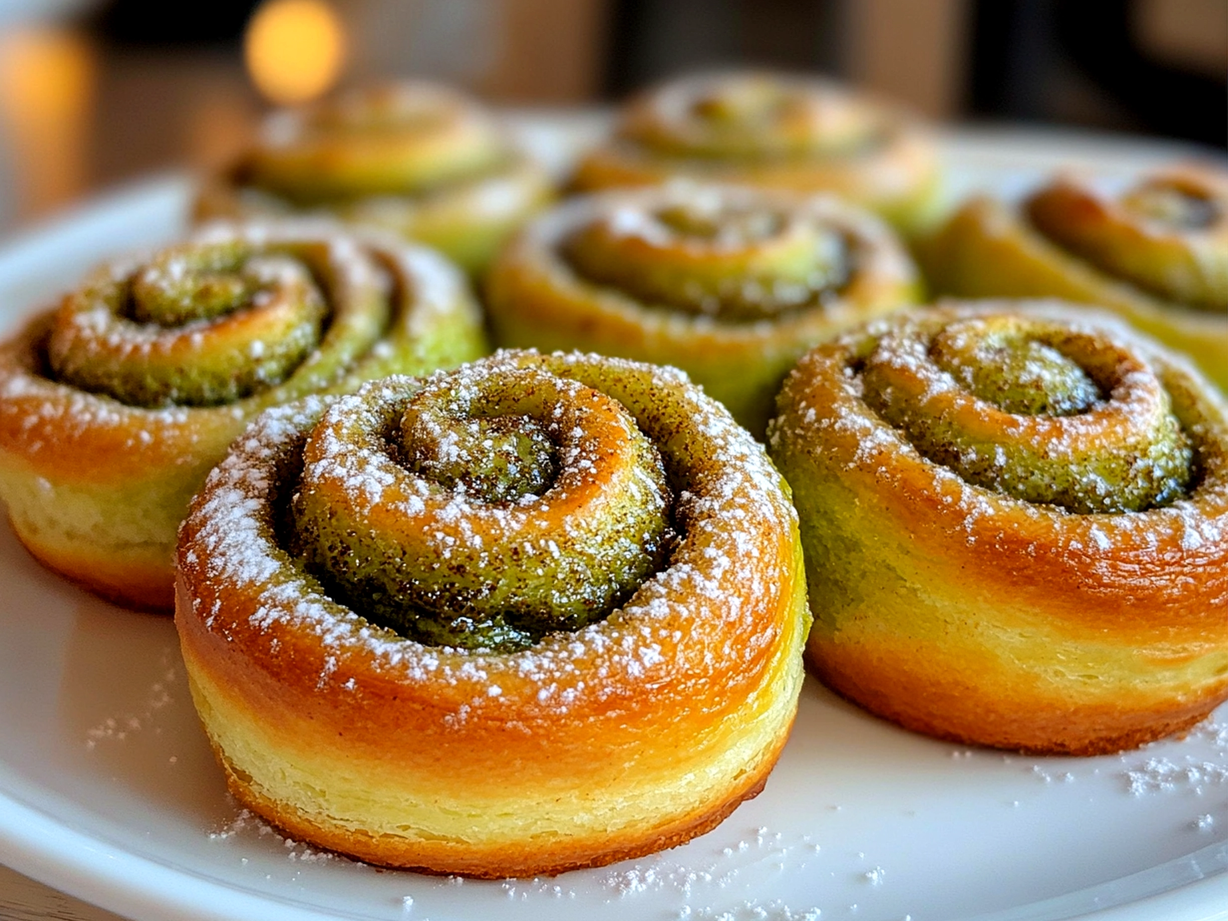 Green Velvet Cinnamon Rolls