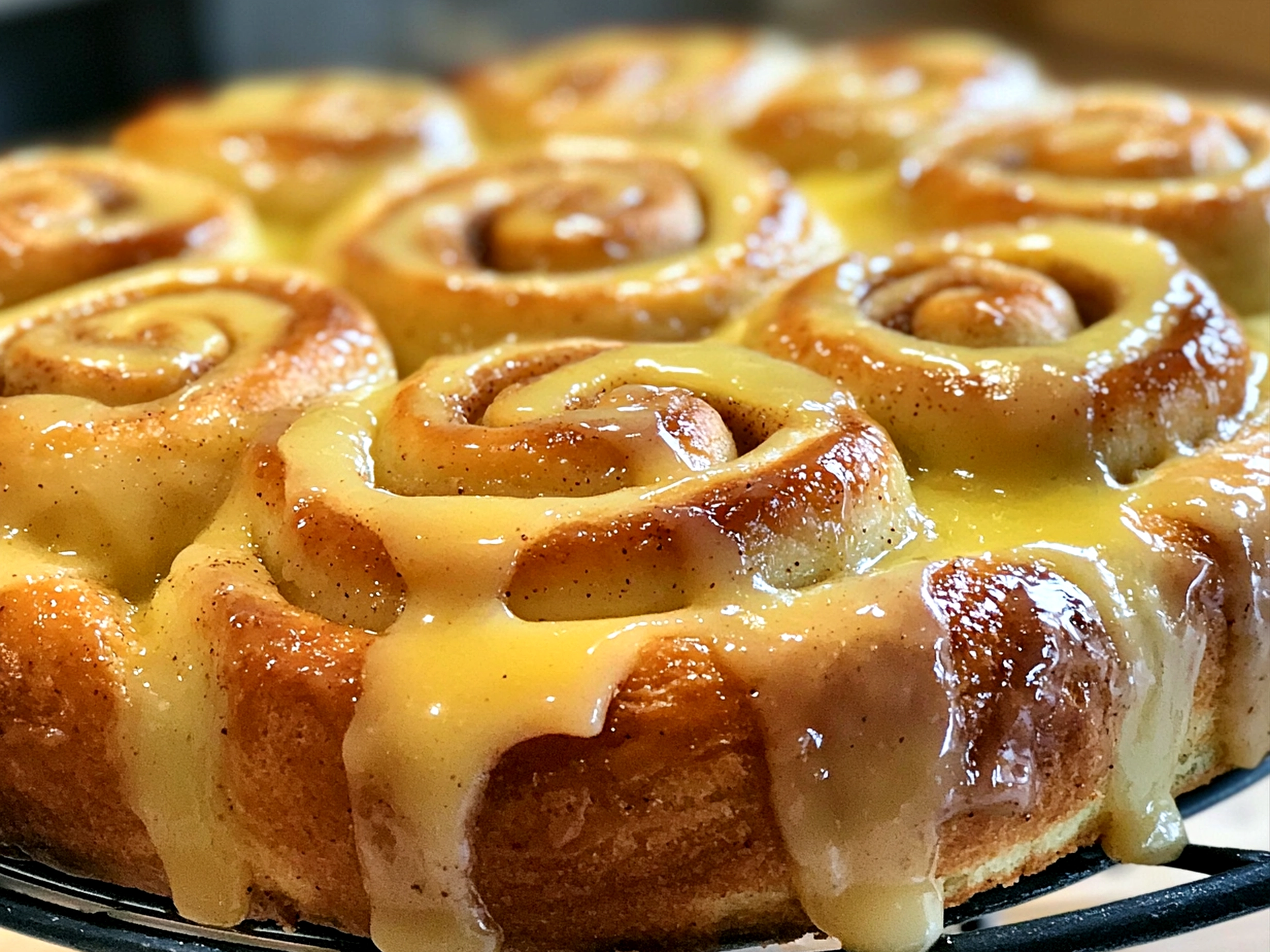 Freshly baked Green Velvet Cinnamon Rolls served on plate
