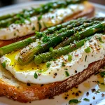 Grilled Asparagus & Burrata Toast