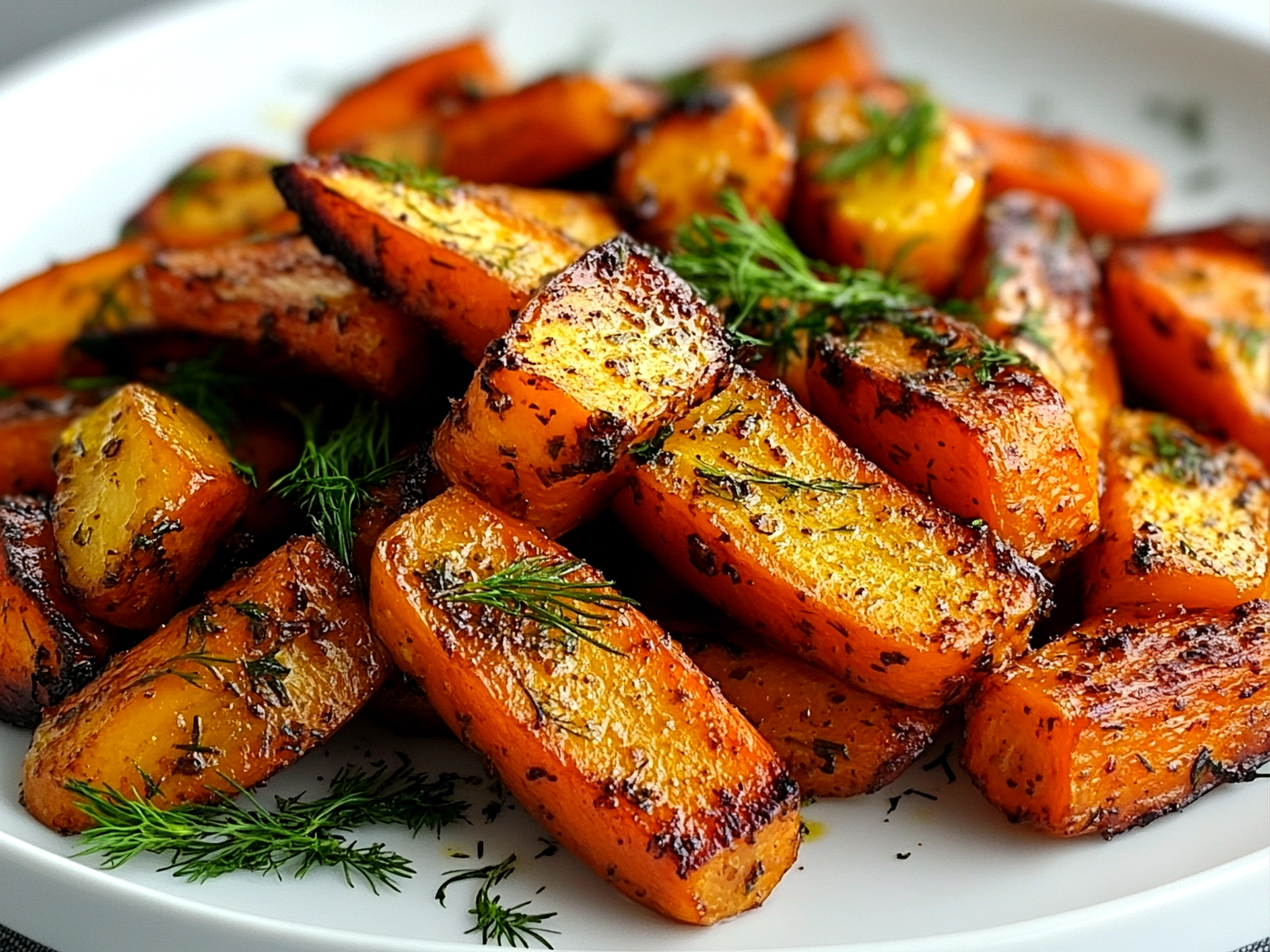 Honey Glazed Roasted Carrots with Dill