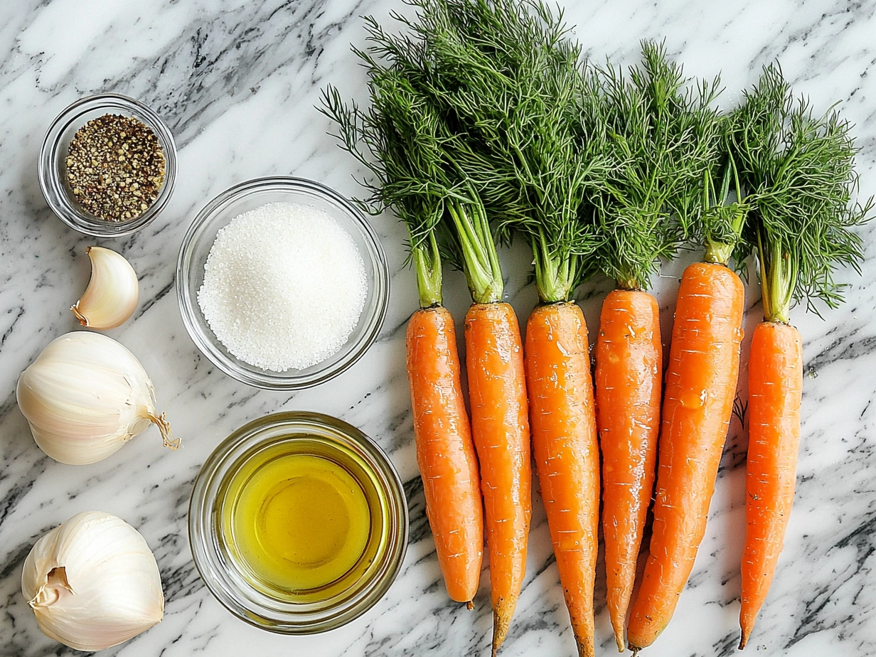 Ingredients for Honey Glazed Roasted Carrots with Dill