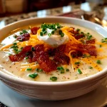 Irish Potato Soup with Cheddar & Bacon