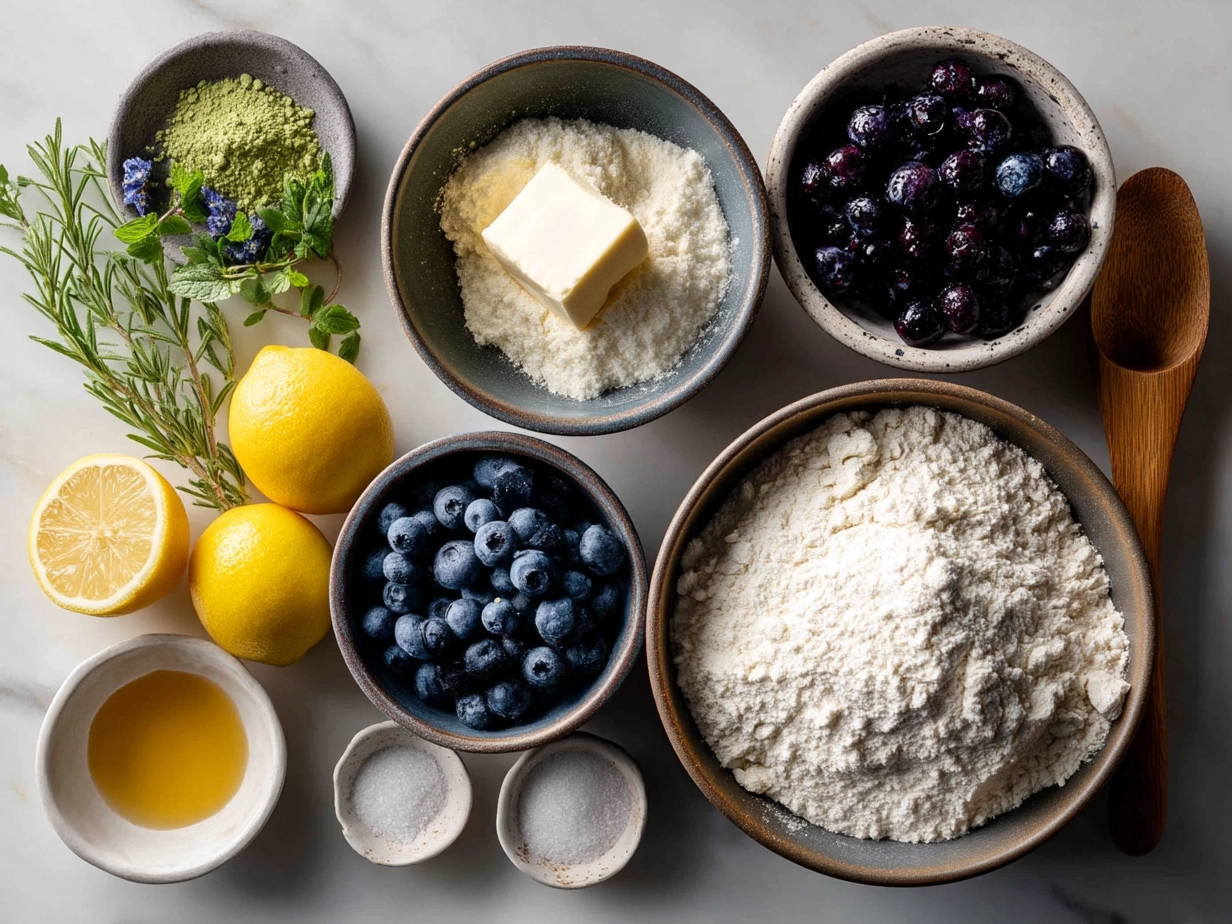 Ingredients for Lemon Blueberry Layer Cake