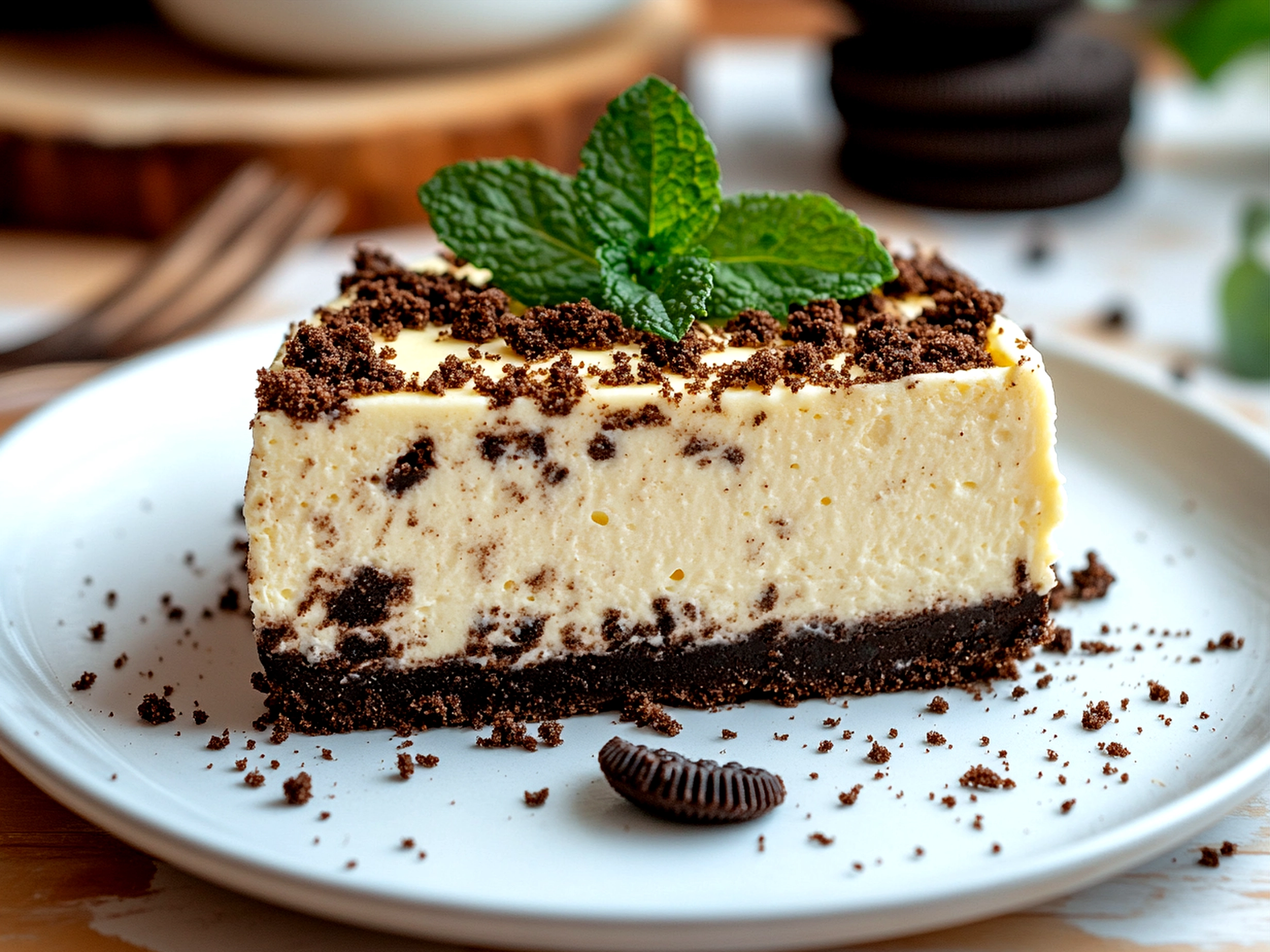 Lucky Mint Oreo Cheesecake