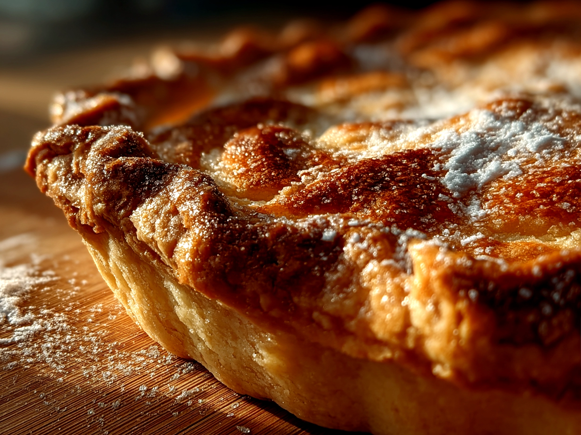 Golden baked sourdough discard pie crust filled with savory pie