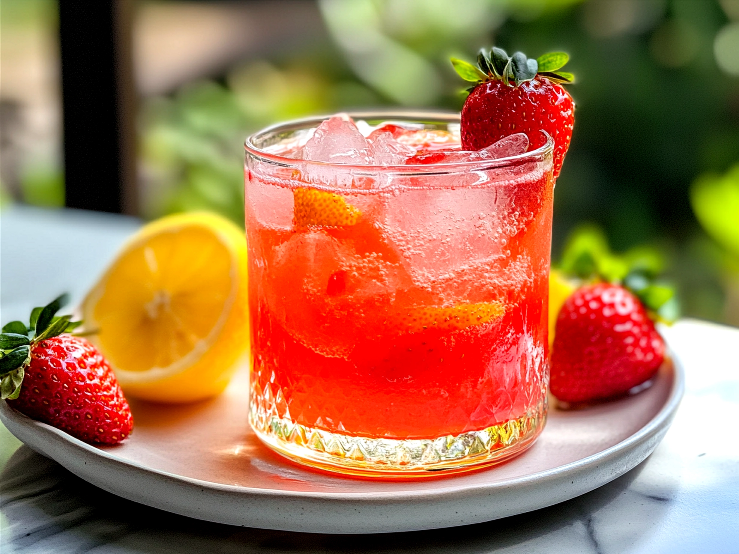 Sparkling Strawberry Lemonade Mocktail