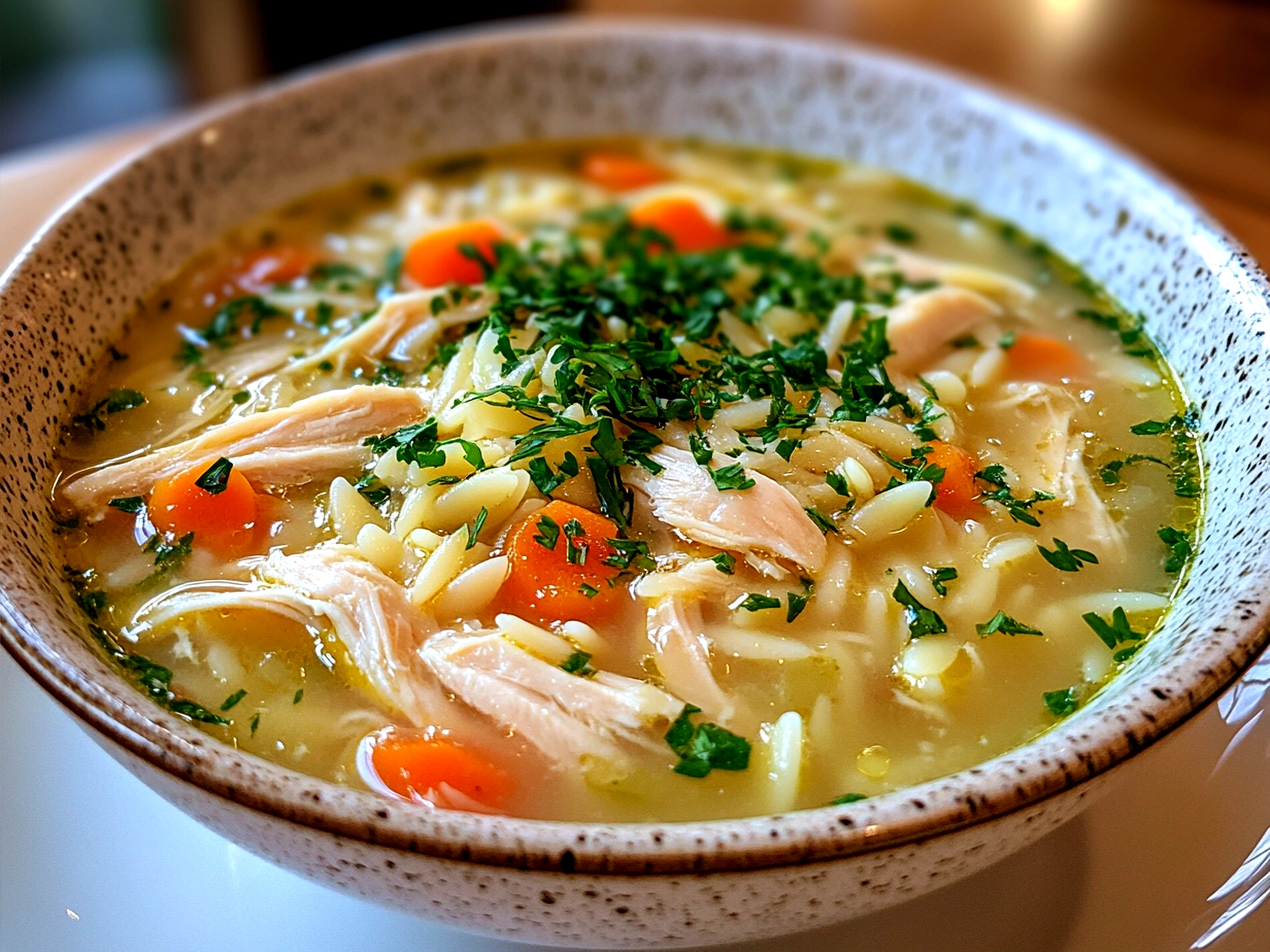 Spring Chicken Soup with Orzo