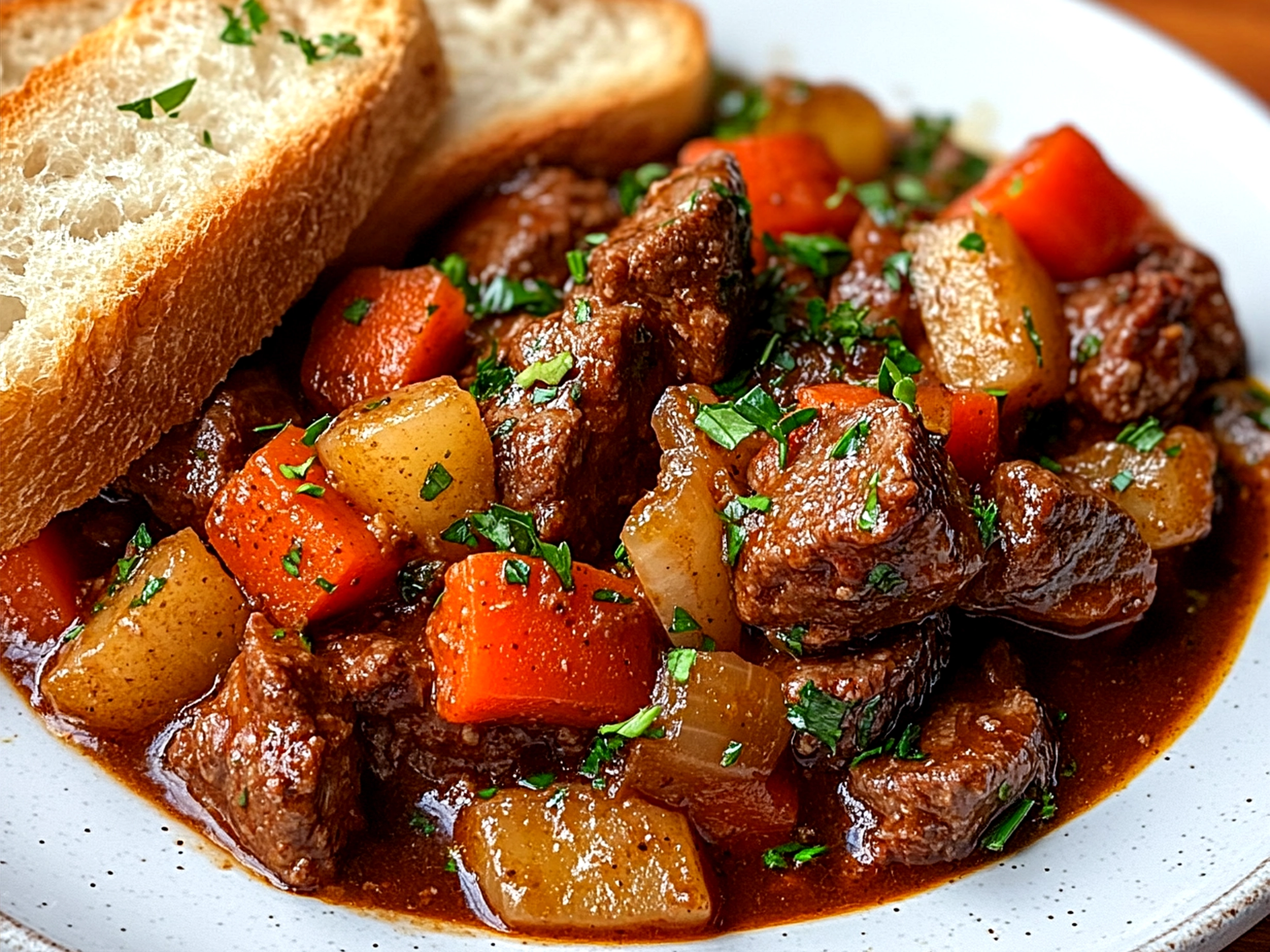 Guinness Beef Stew with Crusty Bread