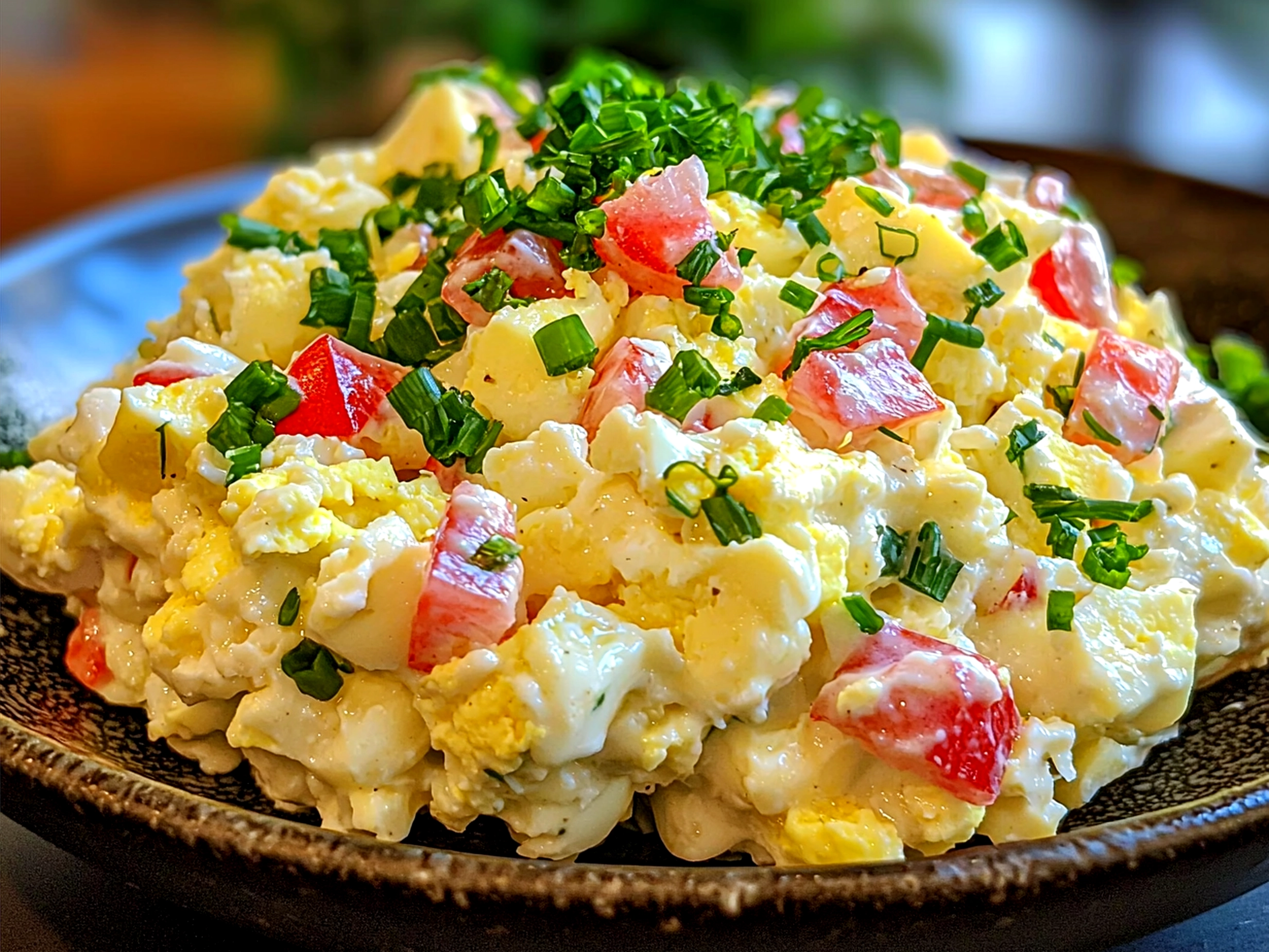 Cottage Cheese Egg Salad served with fresh greens and whole-grain toast