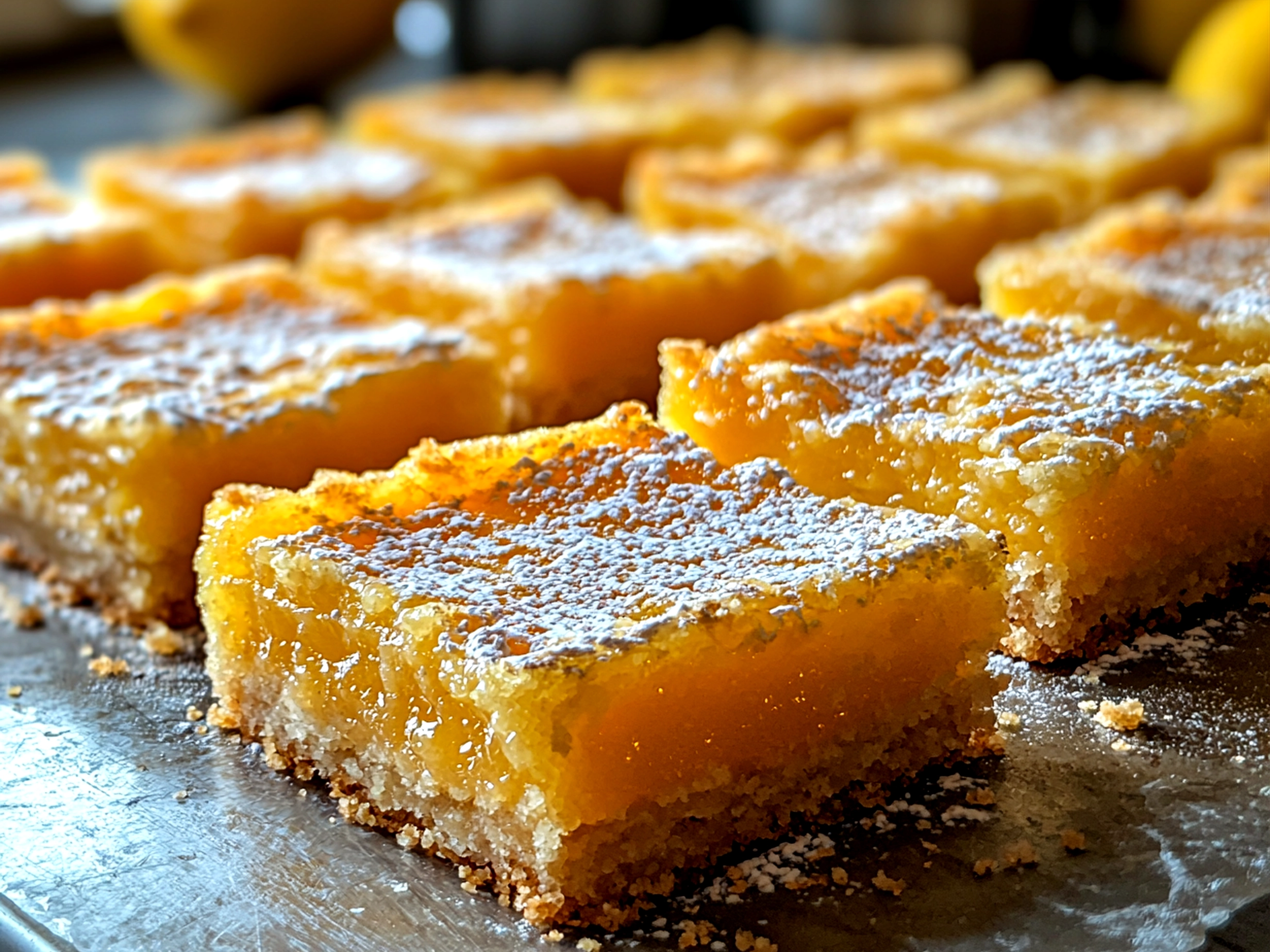 Freshly sliced Spring Lemon Bars on a vintage floral plate