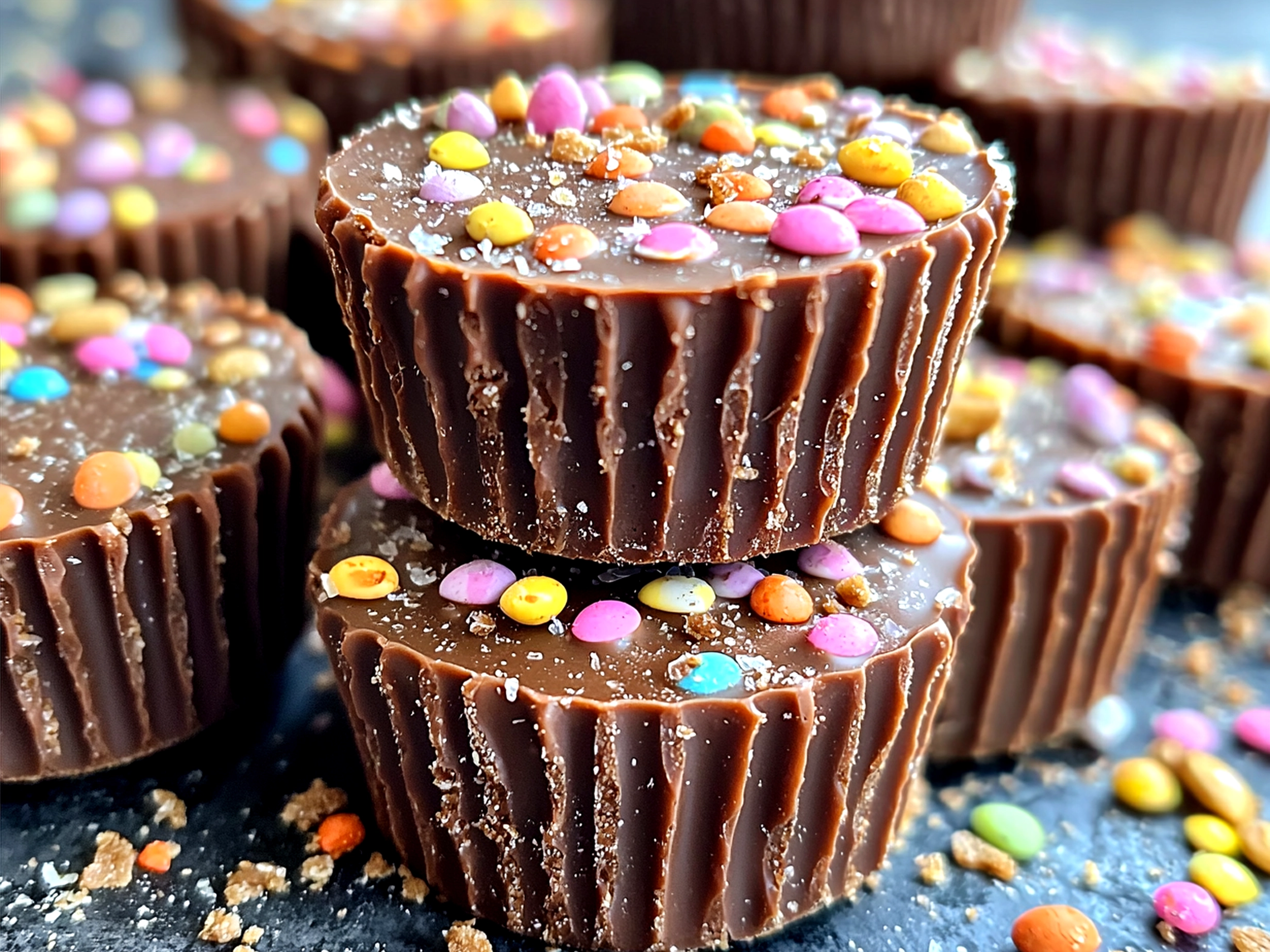 Plate of Easter Bunny Peanut Butter Cups ready to serve