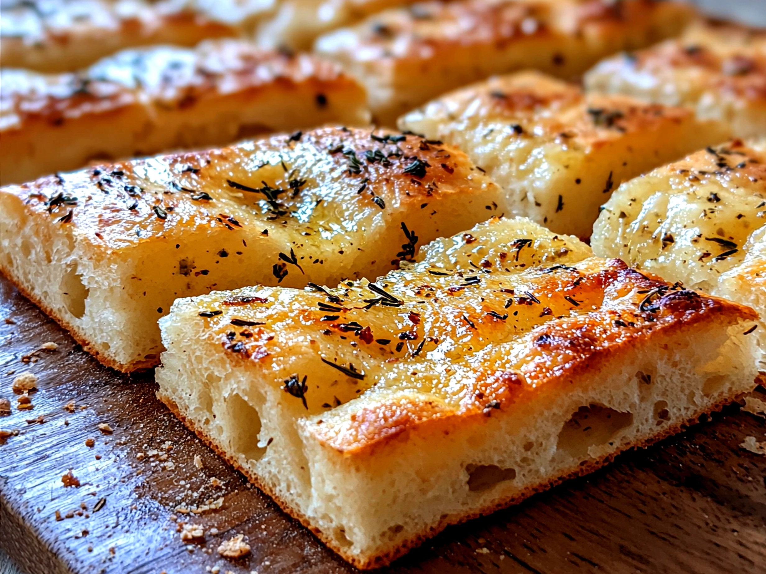Serving spring lemon bars alongside rosemary flatbread