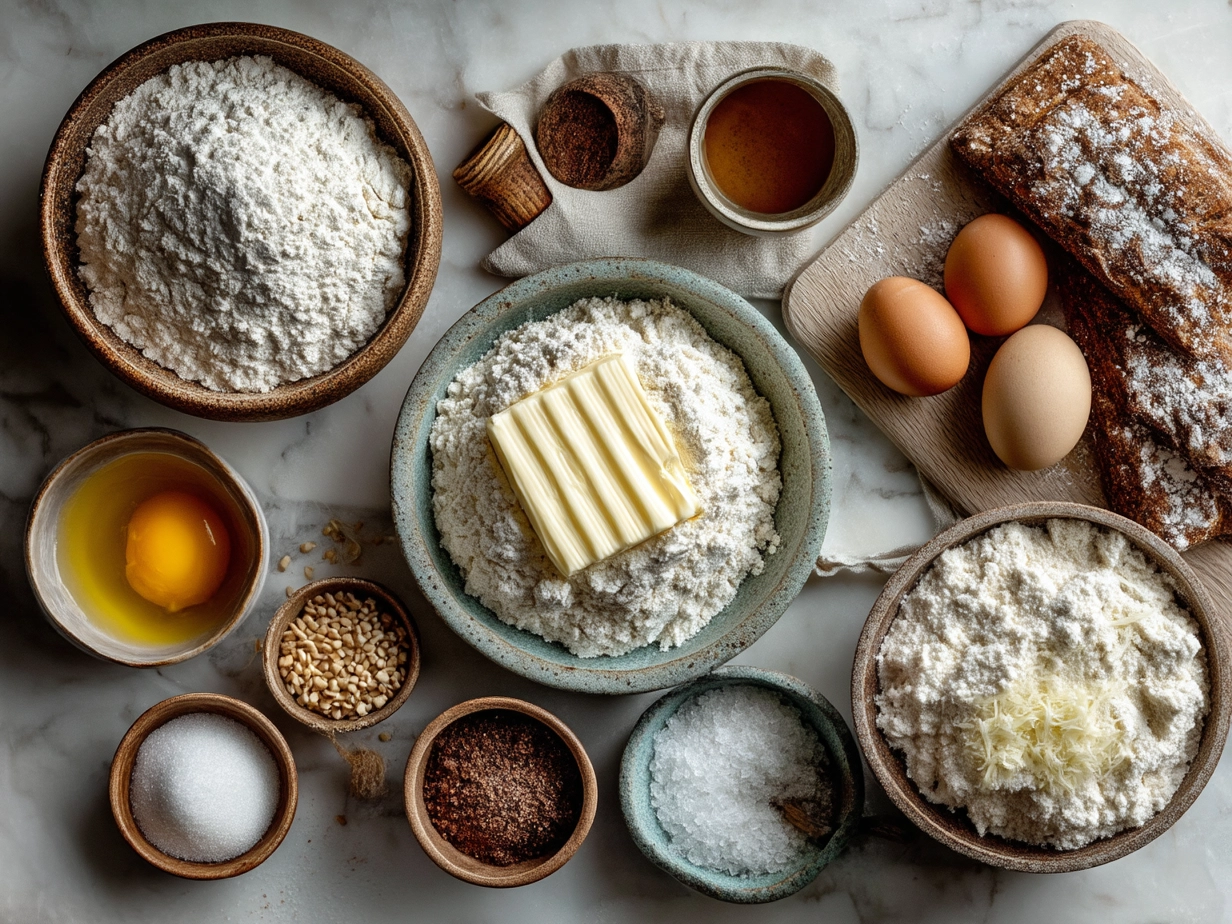 Ingredients laid out for Irish Soda Bread Waffles