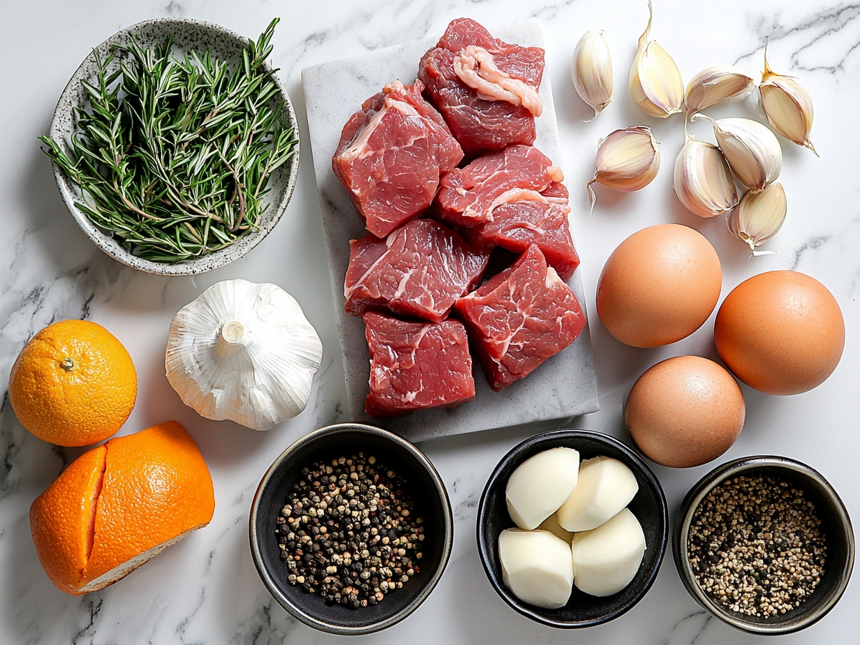 Ingredients for Guinness Beef Stew with Crusty Bread