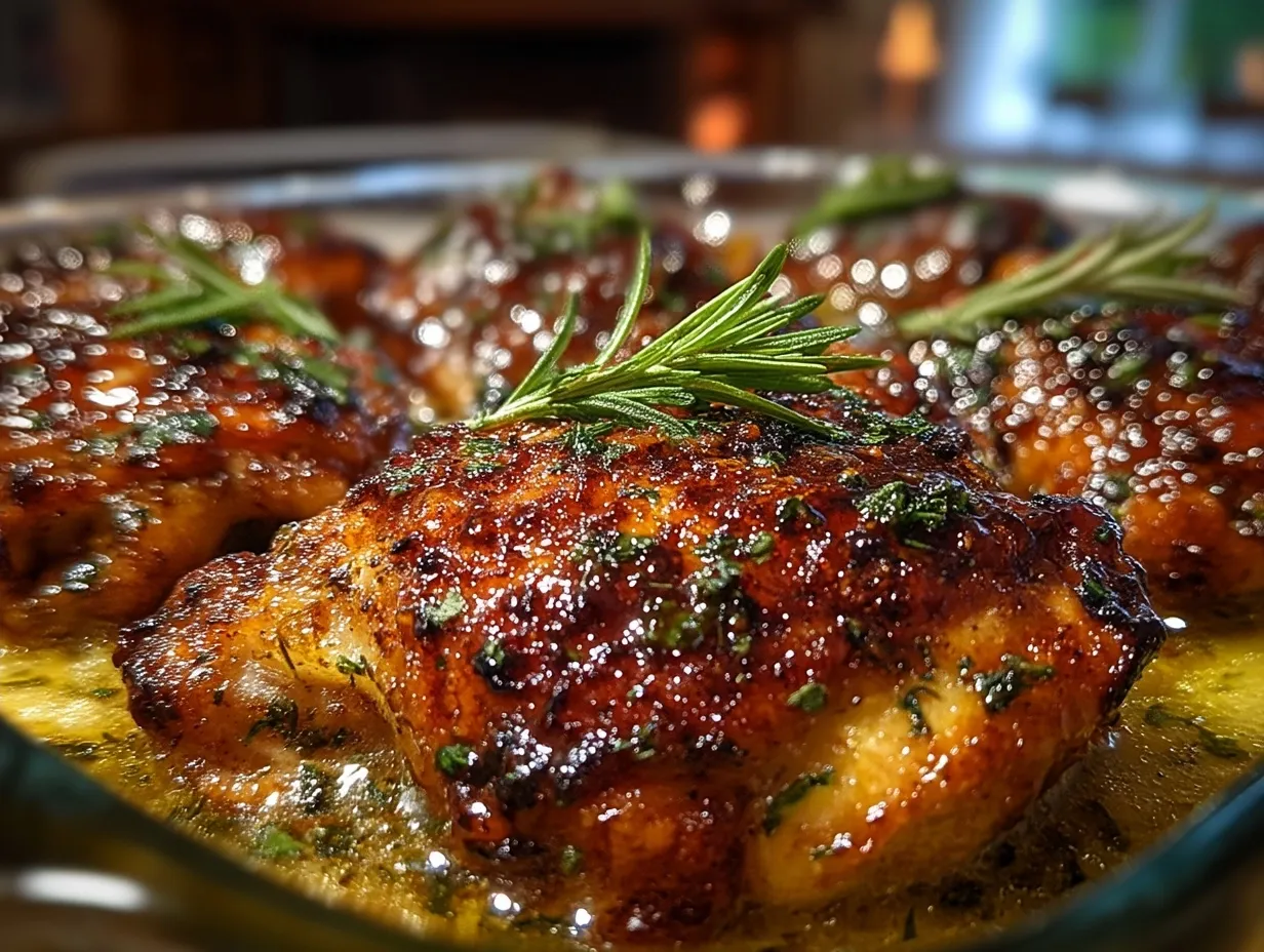 Caramelized BBQ Chicken Thighs in the Oven