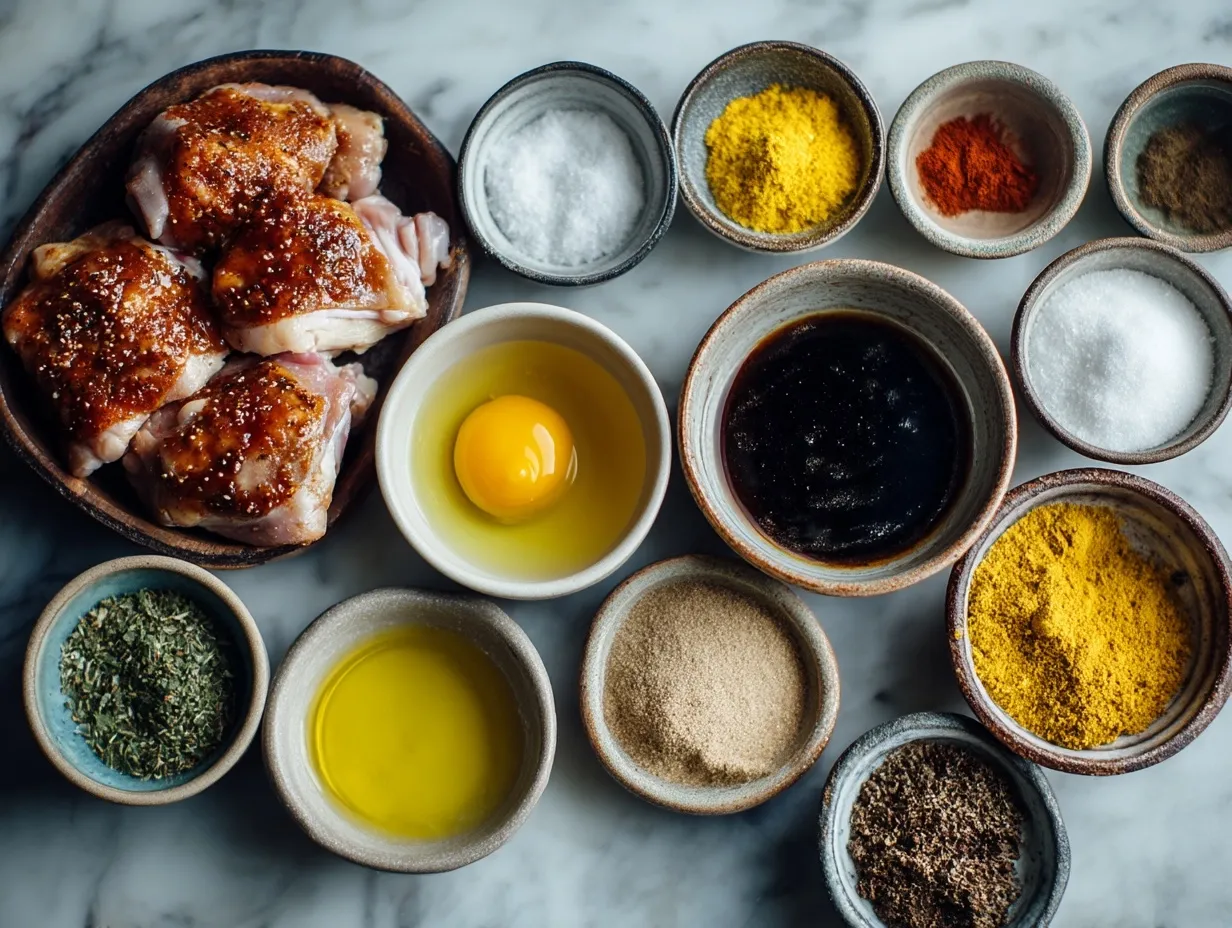 Ingredients for Caramelized BBQ Chicken Thighs in the Oven
