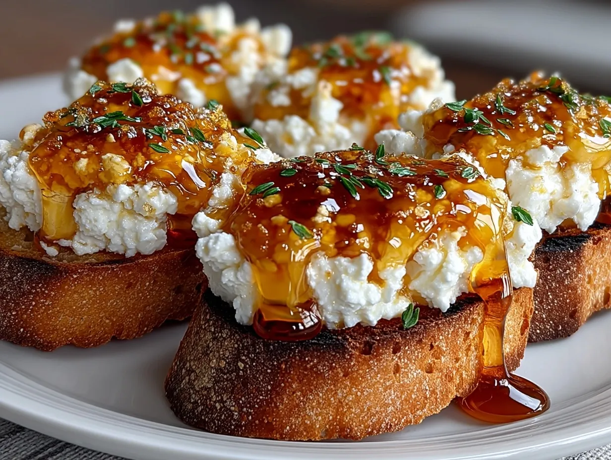 Cream Cheese & Hot Honey Crostini