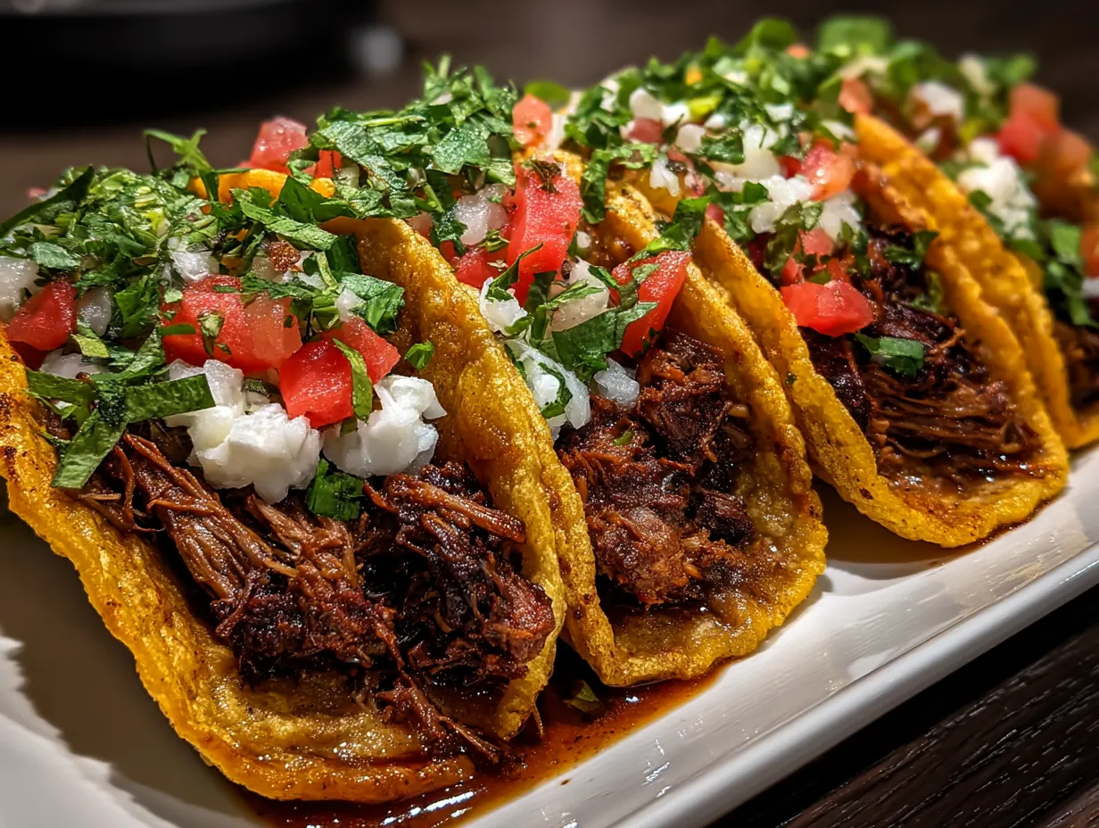 Serving Crock Pot Street Tacos with fresh toppings