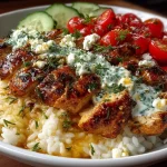 Fresh Mediterranean Chicken Bowl With Rice