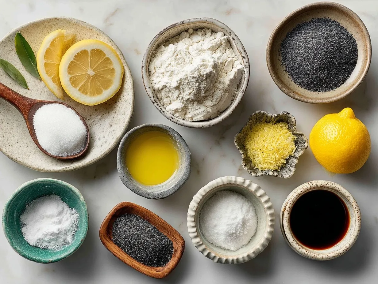 Ingredients for Lemon Poppy Seed Muffins