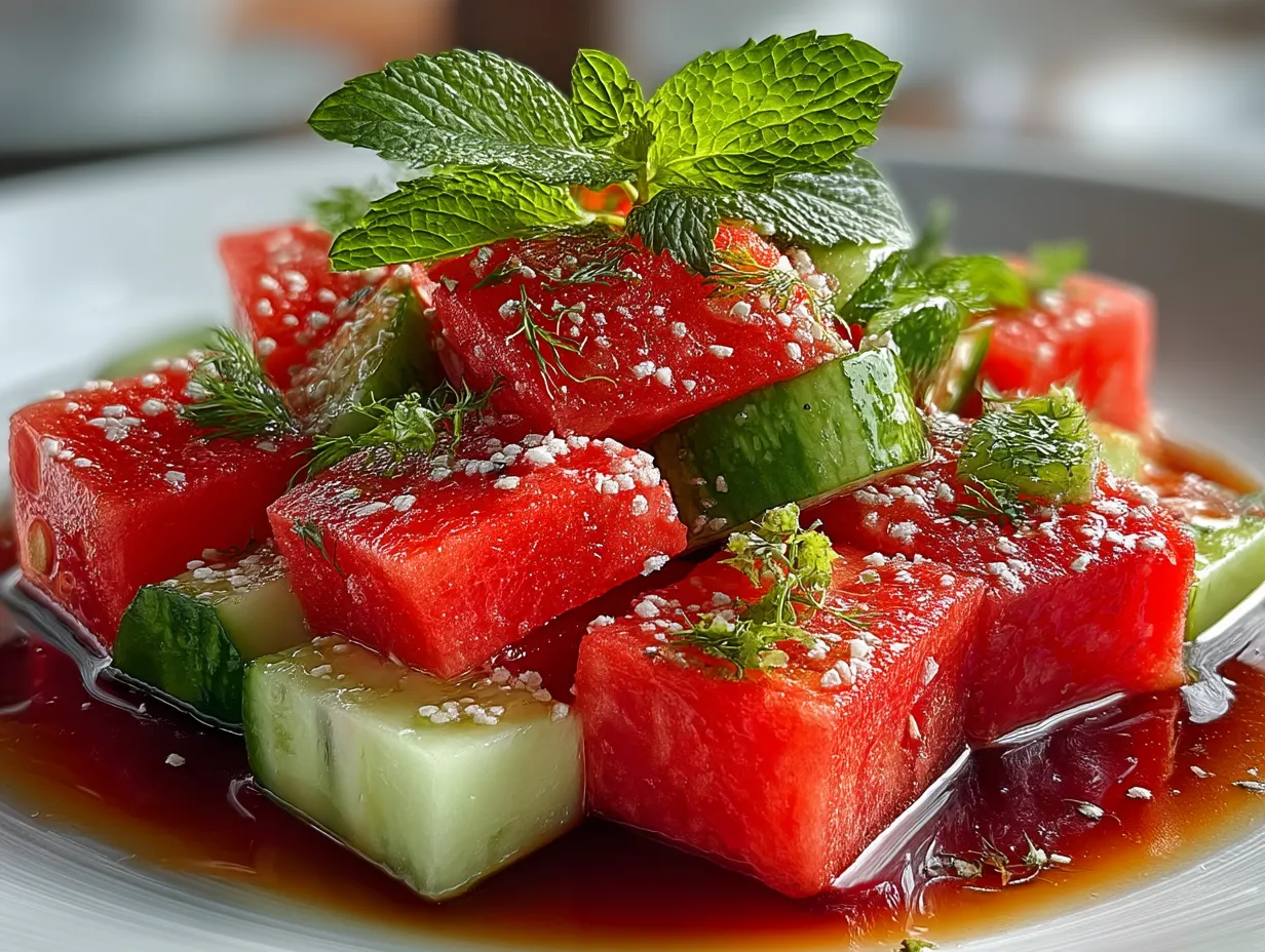Watermelon Cucumber Salad