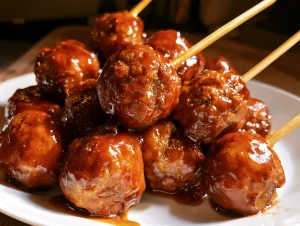 BBQ Crockpot Appetizer Meatballs