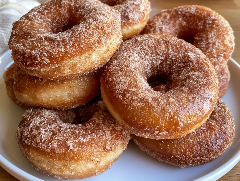 Cinnamon-Sugar Coated Apple Cider Donuts