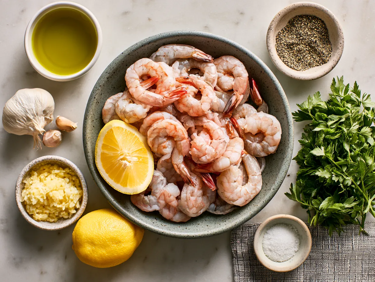 Ingredients for Classic Garlic Butter Shrimp Scampi