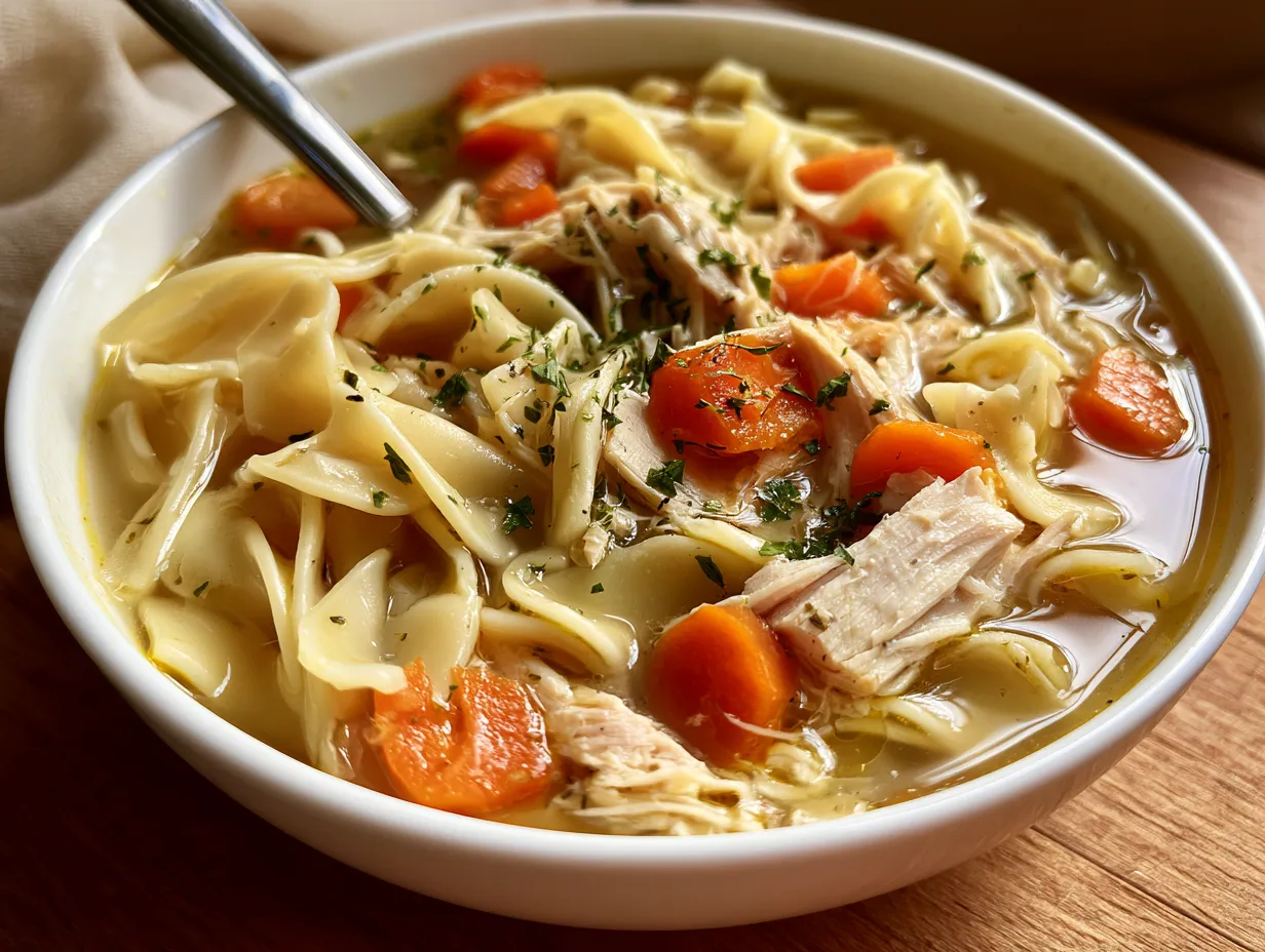 Classic Noodle Leftover Turkey Soup
