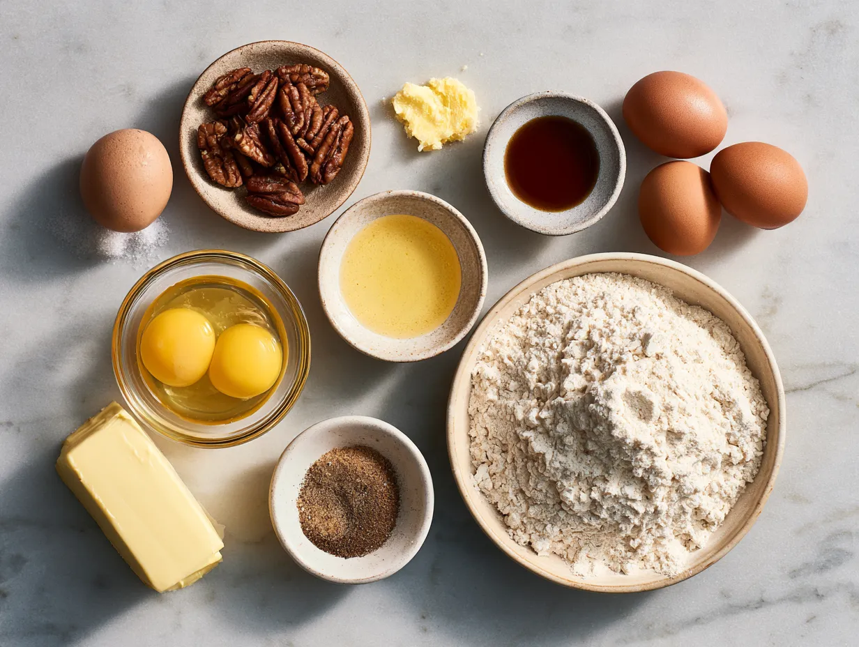 Ingredients for Classic Southern No Sugar Cornbread neatly arranged