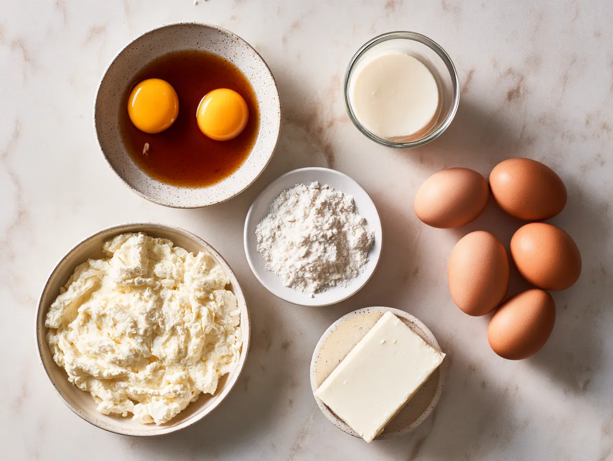 Ingredients for Cream Cheese Fluffy Scrambled Eggs