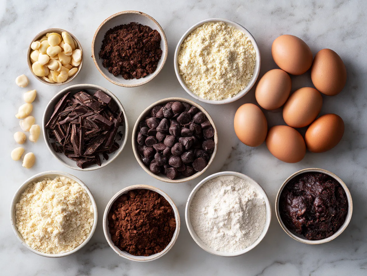 Ingredients for Gluten-Free Almond Flour Brownies