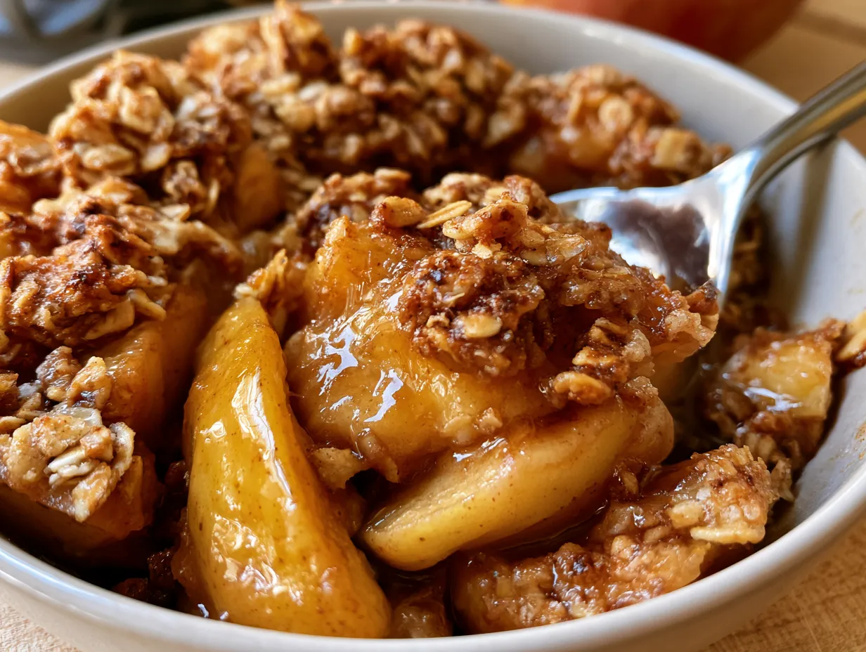 Serving Gluten-Free Certified Oats Apple Crisp