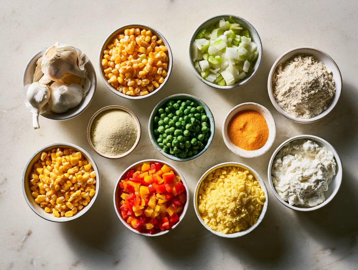 Ingredients for gluten-free corn casserole