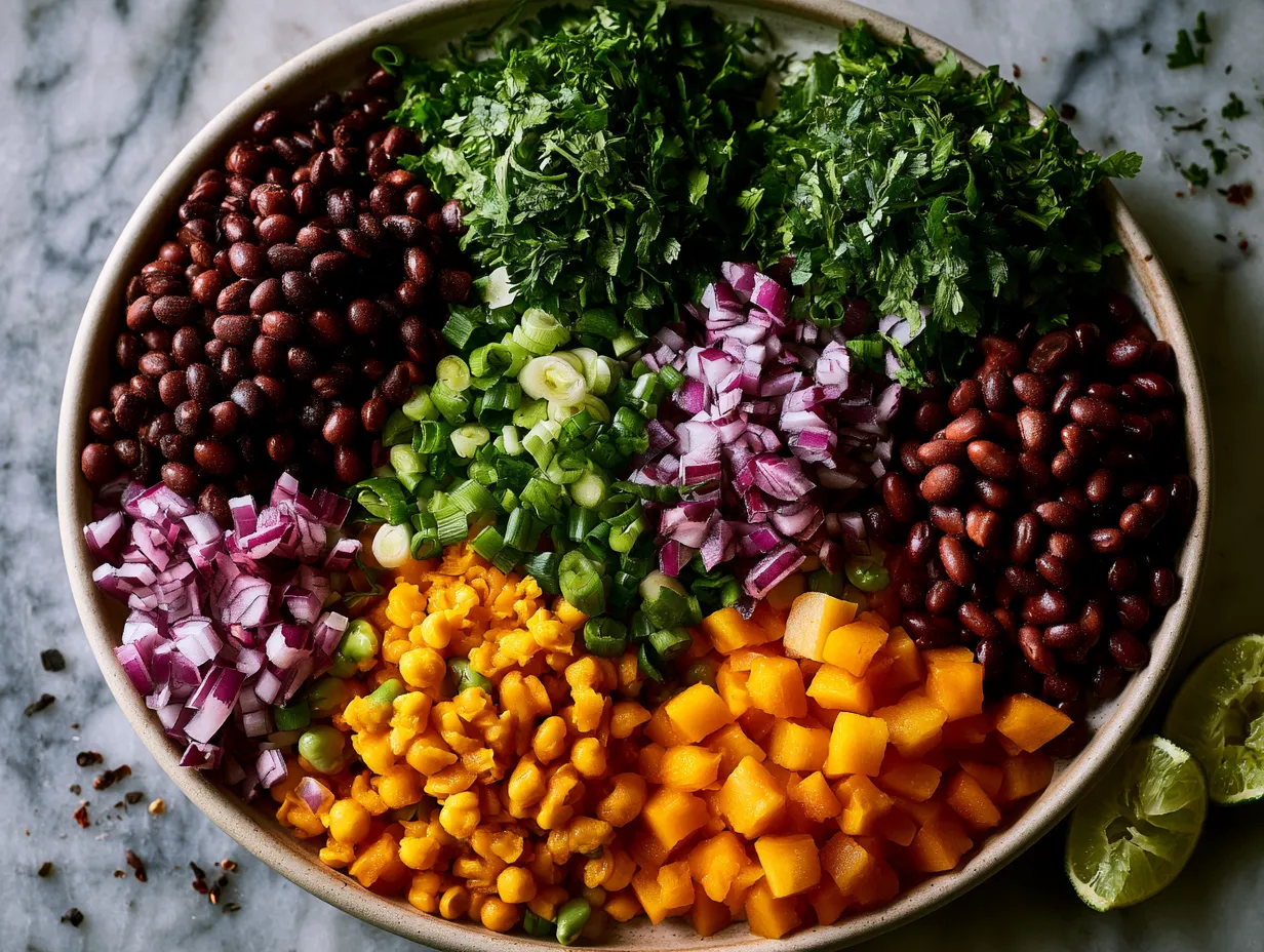 Ingredients for Slow Cooker Pumpkin Chili laid out on a table