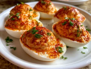 Spicy Sriracha Deviled Eggs