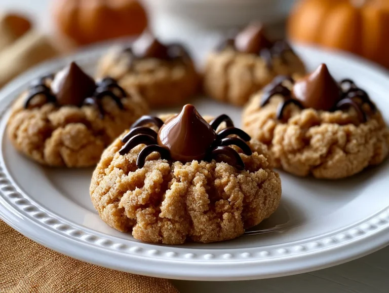 Spider Peanut Butter Blossom Halloween Cookies